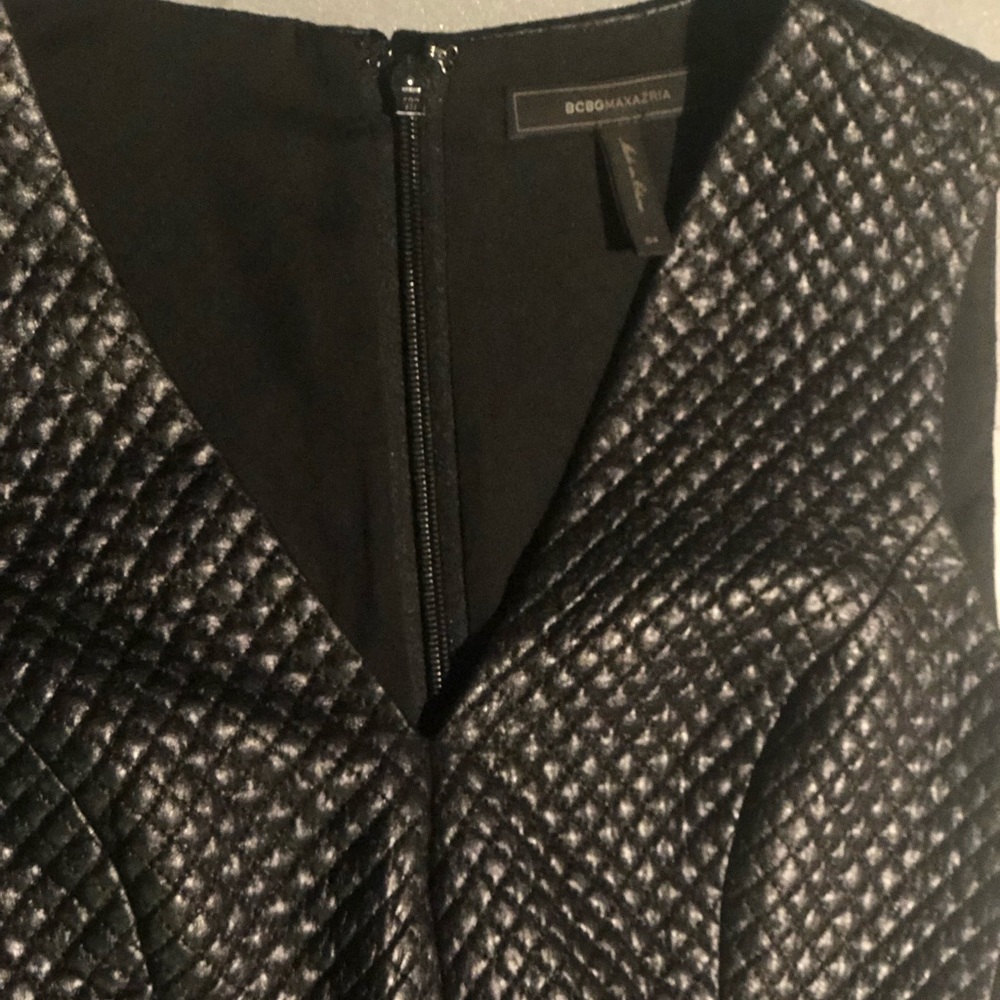 BCBG Max Azria Faux Leather Sleeveless Shift dress